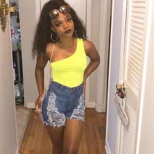 Neon One strap body suit